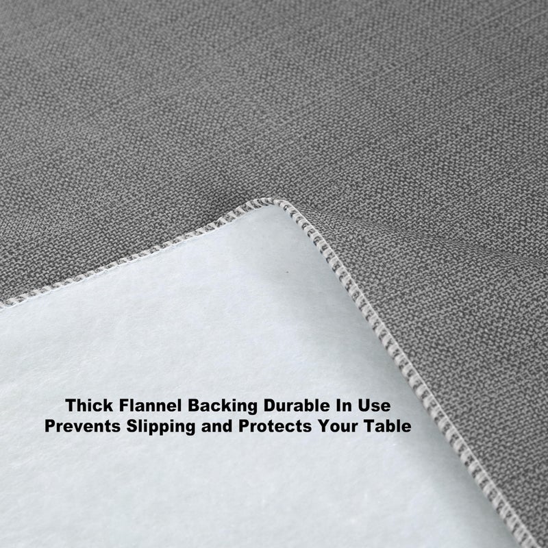 Lintex Cafe Hotel Linen Look Vinyl Flannel Backed Tablecloth, Heavyweight 4 Gauge, 60 x 120 Inch Rectangle, Grey Indoor Outdoor Waterproof Wipe Clean Table Cover - Image 5
